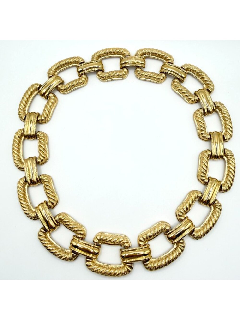 Vintage Givenchy Signed Gold Tone Collar Choker Necklace